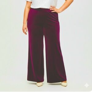 NWT PENNINGTONS Purple Velour Wide Leg Pants size 26